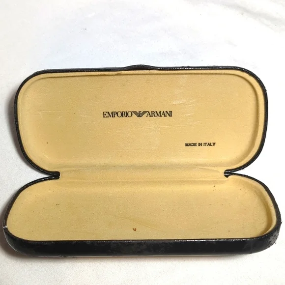 Vintage Emporia Armani Sunglasses Silver Frame Gold Logo and Case